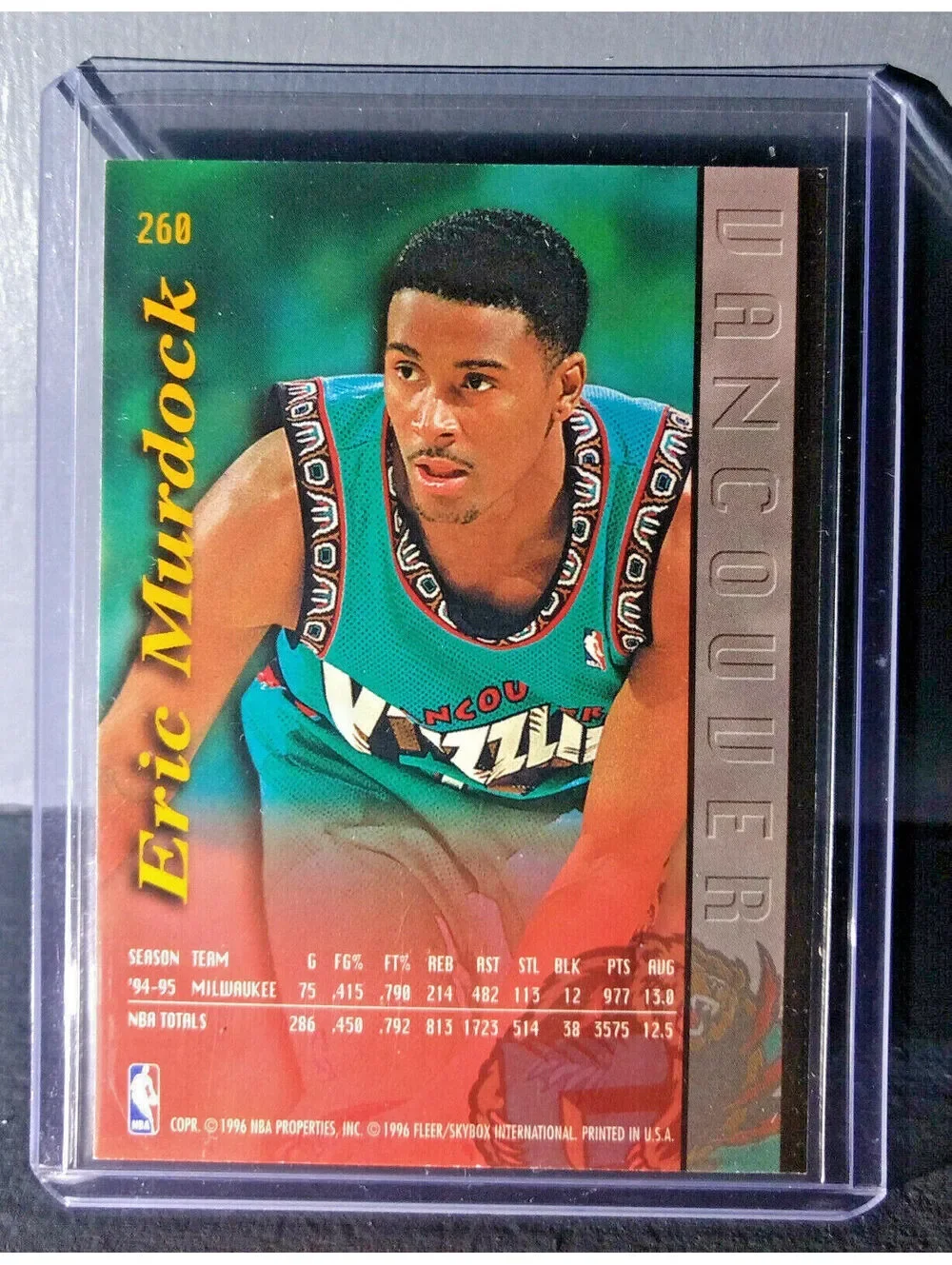 1995-96 Eric Murdock Fleer Ultra #260 Grizzlies Expansion Team Basketball Card